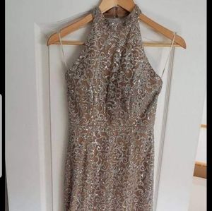 Glitter Halter Gown